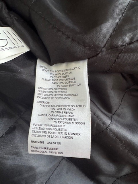 Cincinnati Bengals NFL Varsity Jacket XXL Black Wool Body Faux Leather Sleeves