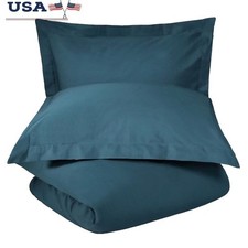 Cotton Percale Duvet Cover Set Breathable Lightweight Cozy Bedding 3 Pieces