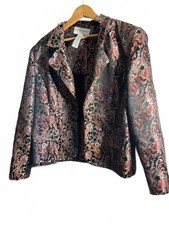 Sag Harbor Women's Paisley Brocade Blazer Jacket Size 18