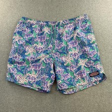 Vineyard Vines Swim Trunks Mens XL Blue Purple Turtle Starfish Print Mesh Lined