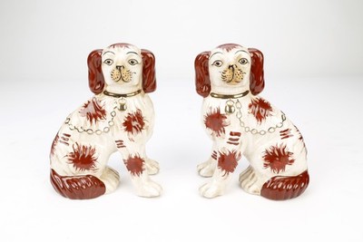 AAI Rust Brown and White Staffordshire Spaniels, Set of 2