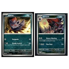 2 Card Pokemon TCG - SV: Shrouded Fable - Zorua 031/064 & Zoroark 032/064 RH LP