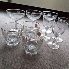 SOGA Glass 9-Piece Retro Wine Whiskey Glasses Set | Unused Vintage Collection
