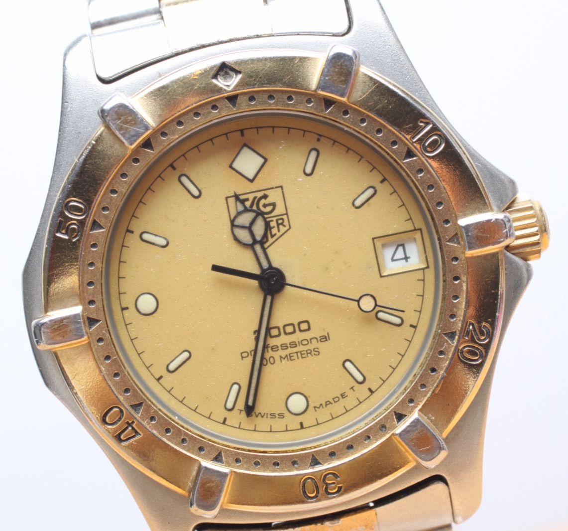 [EXC+5] TAG Heuer 2000 964.006 40mm Gold Dial Date Men's Quartz Watch JAPAN