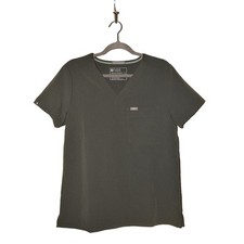 FIGS NEW 38 4-Way Stretch V-Neck Classic Cargo Scrub Top Gray Medium