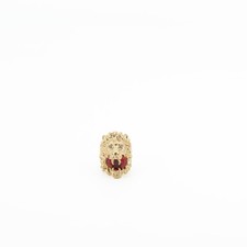 Gucci Lion Head Ring with Crystal Aged Gold-tone Red Women IT 12 US 6