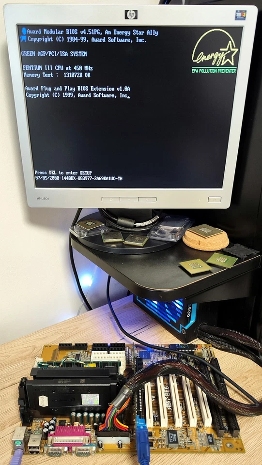 Abit BE6 Slot 1 SDRAM AGP Intel i440BX Motherboard +Pentium III 450MHz SL3CC CPU - Image 2 of 4