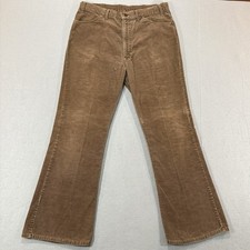Vintage Levis 646 Corduroy Pants Mens 38x32 36x31 70s Flare Bellbottom Brown