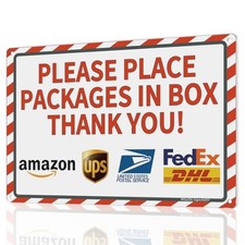 12x8 Delivery Signs for Packages, Place Packages in Box, 2317 InBox