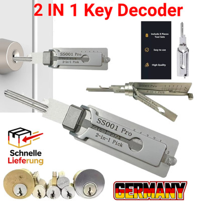 2-in-1 Stainless Steel Key Decoder SS001 PRO SS002 PRO Lock Decoder Repair Tools