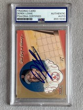 DEREK LOWE AUTOGRAPH 2002 FLEER THIS DATE IN HISTORY NO HITTER- PSA SLAB 30
