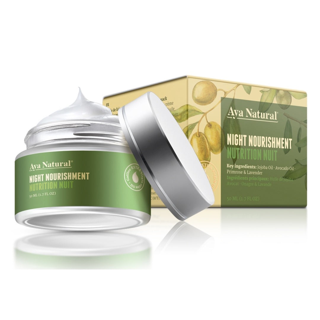 Crema Facial de Noche con Aceites de Oliva, Jojoba y Aguacate, Hidratante Nut...