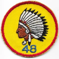 Indian Head Design Unknown Council Troop 48 Boy Scouts of America BSA