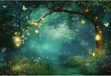 Forest Jungle Background Night View Green Tree Butterfly Photography Background