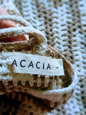 Acacia Swimwear IPO Knit Crochet Dress Tan & Cream Size S Mint Condition