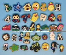 38 Croc Charms Lot Disney Marvel Mario Emoji Animals Jibbitz Mixed Bulk Lot
