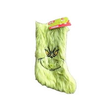 New! Dr. Seuss The GRINCH 9" Furry Face Stocking by RUZ