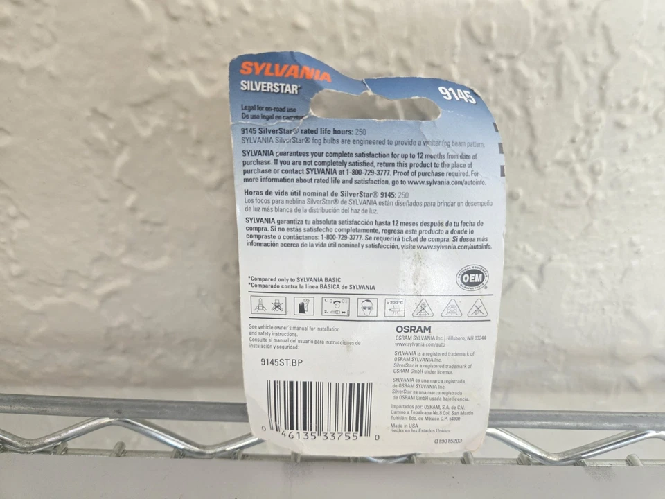 SYLVANIA - 9145 SilverStar Fog Light Bulb  High Performance Halogen White Light - Image 2 of 2