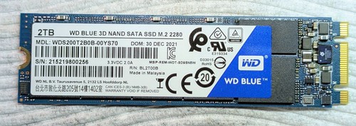 WD Blue 2TB M.2 2280 SATA  SSD WDS200T2B0B-00YS70 ( 100% Health in CD )