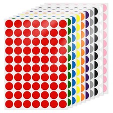 700 PCS Colored Dot Stickers 0.75 Inch Vinyl Circle Sticker 10 Assorted Color...