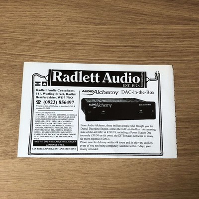 GRAM212 MAGAZINWERBUNG 5X8 AUDIO ALCHEMY: DAC-IN-THE-BOX