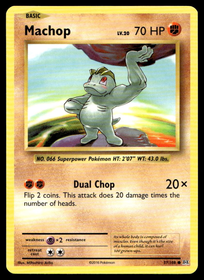 Machop 57/108 Common Evolutions Pokemon Lightly Played