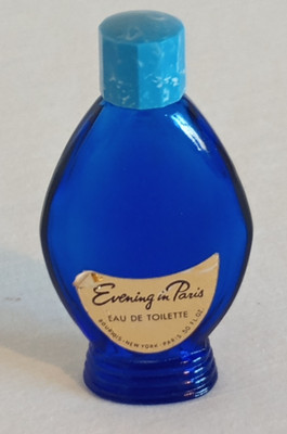 COBALT BLUE EVENING IN PARIS EAU DE TOILETTE ~ 3 1/4'' 0.5 Fl. Oz Bottle, EMPTY