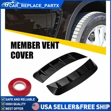 2pcs Glossy Black Side Fender Air Vents Wing Cover Trim Accessories Universal EK
