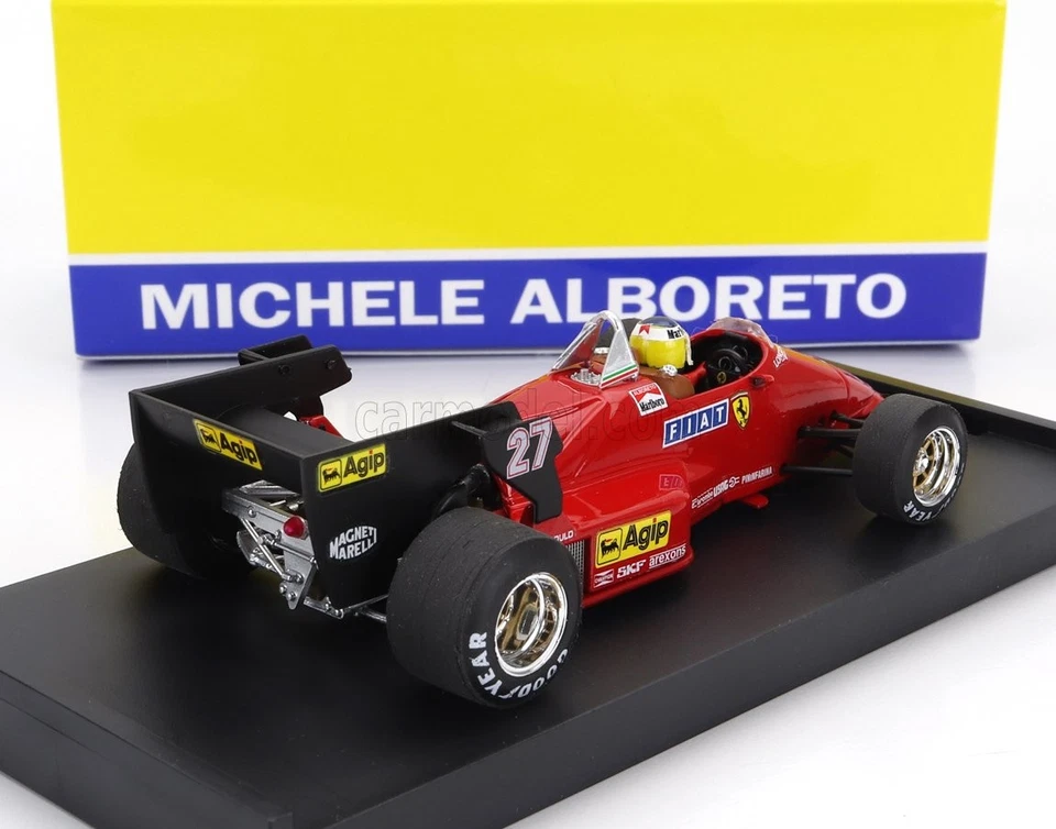 MODELLINO AUTO STATICO BRUMM FERRARI F1 126C4 FIGURE ALBORETO BELGIUM 1984 1/43 - Immagine 2 di 4