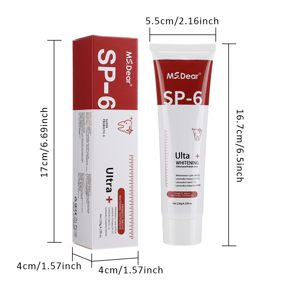 2PCS SP-6 Probiotic Whitening Toothpaste Fresh Breath Teeth Whitening 120g