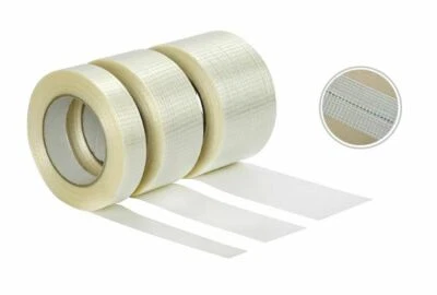 PACPLUS Extra Strong 50mm x 50m Cross Weave Fibreglass Reinforced Filament Packing Tape