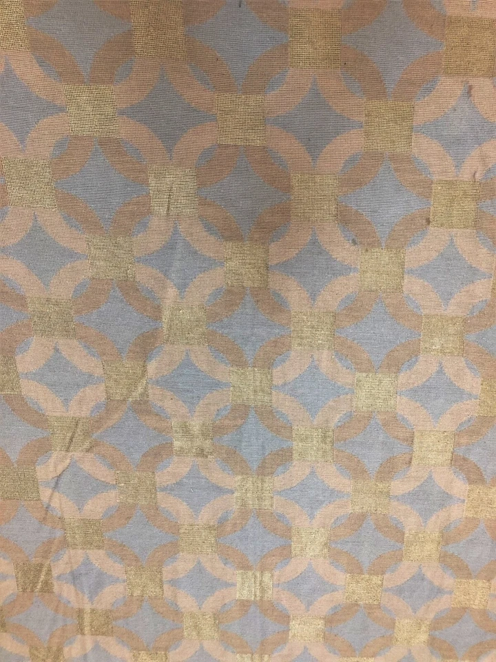 Alfombra geométrica de lana y seda con patrón verde y azul de 8 x 10 de costura Foto 2 de 4