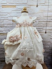 Free Shipping  Baptism Dress, Christening Gown, Baby Girl Ivory Dress