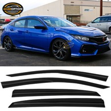 Fits 17-21 Honda Civic Hatchback Mugen Style Window Visors Rain Sun Guard Vent Fits 17-21 Honda Civic Hatchback Mugen Style Window Visors Rain Sun Guard Vent