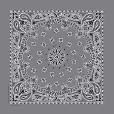 Four Pack Dark Gray Classic Paisley Bandanas FREE SHIPPING Made In The USA 
