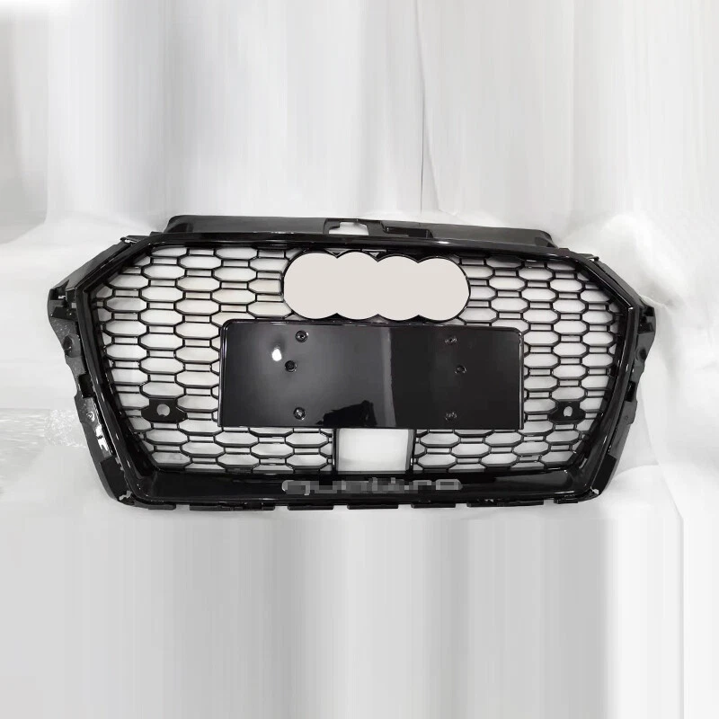 For Audi A3 S3 2017 2018 2019 2020 With ACC Grille Honeycomb RS3 Style Black - Изображение 3 из 4