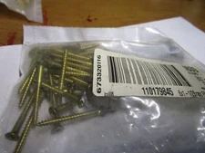 #6-18 x 1-1/2" Flat Head Phillips Sharp Point Plain Brass Wood Screw QTY 50