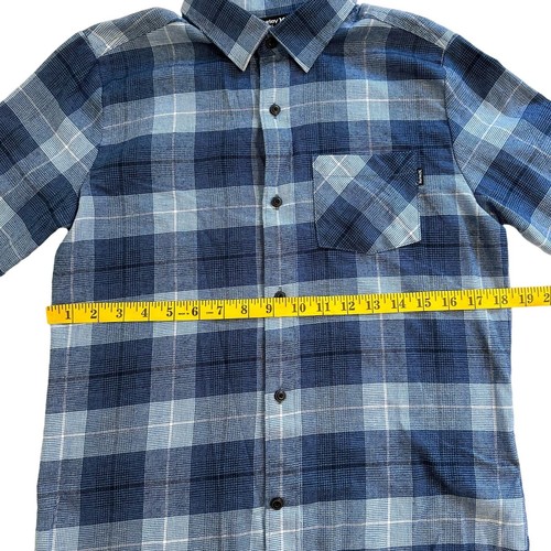Nuevo con etiquetas Hurley Night Force Azul Franela a Cuadros Abotonada Niños Grande - Imagen 4 de 7