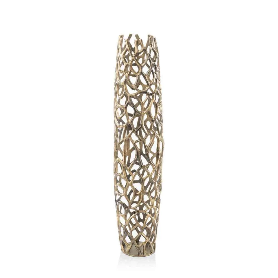 40 Aluminum Gold Twigs Cylinder Floor Vase - Image 2 of 2