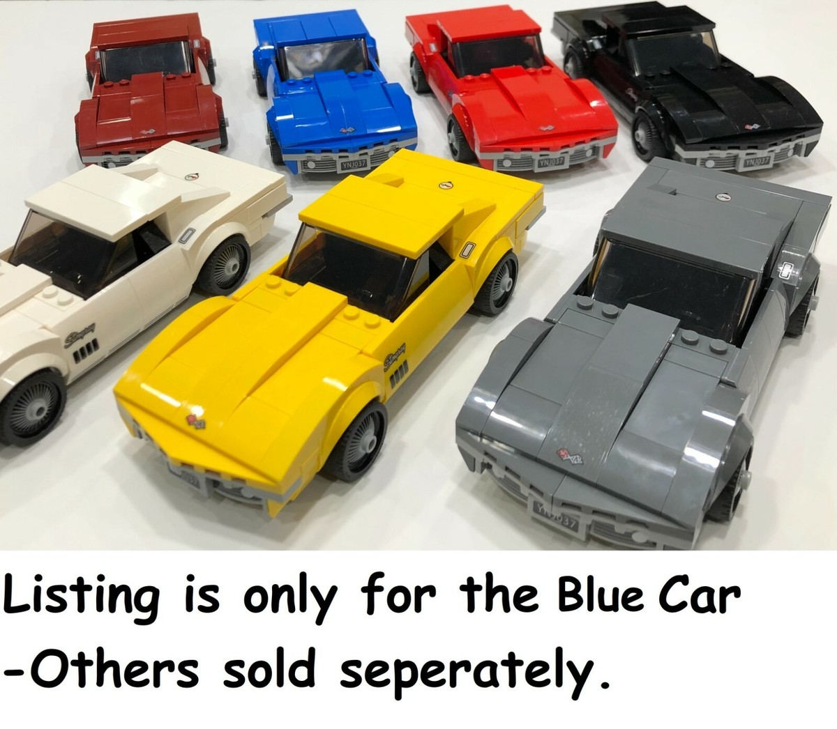 フルセット68 LEGO 1968 -1969 Blue Corvette Stingray Speed Champions kit