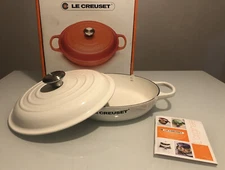 Le Creuset Signature Cast Iron 2.25 Quart Braiser,  White  * NEW *