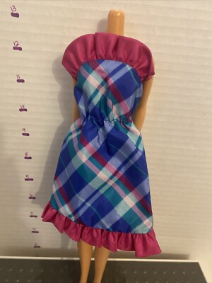 VINTAGE BARBIE BLUE PLAID TWICE AS NICE DRESS #7953 | eBay