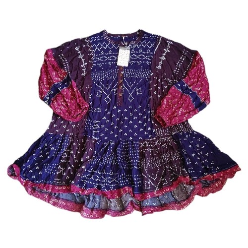 Shibori Tunic Dress M Indigo Combo | eBay