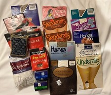 Vintage Pantyhose Lot Nylon Mixed Sizes Sheer Panty Sissy Nude Tan Black 21 Pack