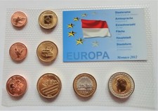 Monaco Euro Münzsatz ESSAI - PATTERN - PROBE 2012 im Blister extrem selten TOP