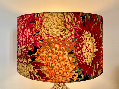 Bright Floral Chrysanthemum Flower Lampshade, Kaffe Fassett Fabric Lampshade - Picture 8 of 14