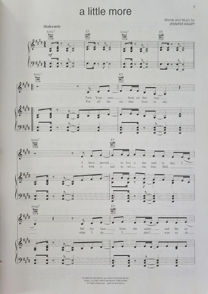 Jennifer Knapp Lay It Down Sheet Music Book Piano Vocal Guitar - Image 3 of 4
