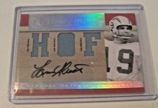 LANCE ALWORTH NATIONAL TREASURES GAME USED TRIPLE JERSEY AUTO 21/25 SIGNED CARD
