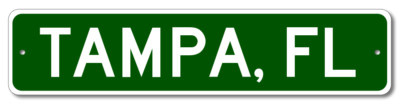 Tampa, Florida Metal Wall Decor City Limit Sign - Aluminum