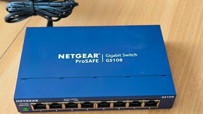Netgear ProSAFE GS108 Desktop Gigabit Switch, 8x RJ-45 (10/ 100/ 1000Base-T)